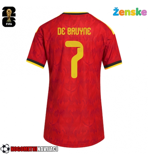 Ženske Nogometnih dresov Belgija Kevin De Bruyne #7 Domači SP 2026 Kratki rokavi Ženske Nogometnih dresov Belgija Kevin De Bruyne #7 Domači SP 2026 Kratki rokavi